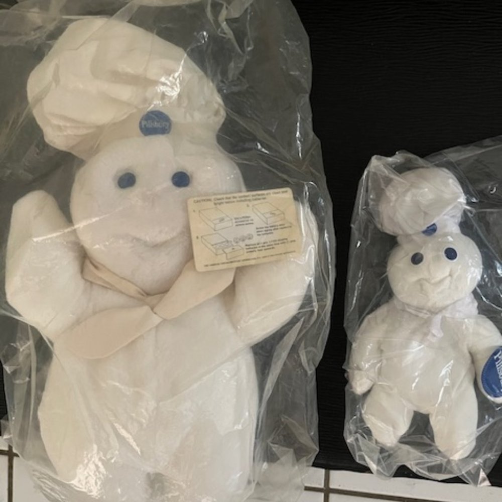 Pillsbury Giggling Doughboy 15" Bonus a Small Beanbag doll Vintage